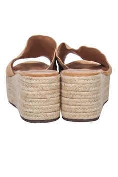 Make a splash in these Schutz "Thalia" espadrilles! Put your best foot forward with the beach-ready tan color and platform design. You'll be stylishly set for a day of sun and sand with your swimwear, sunglasses, and tote in hand! Size 8 Suede upper Espadrille woven platform Rubber sole Slide on Platform heel 3" Toe to heel 9.5" French Girl Chic, Platform Design, Chic Shop, Platform Espadrilles, Buy Shoes Online, Beach Ready, Platform Heel, Vacation Style, Slide On