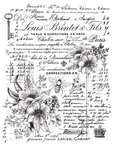 a black and white drawing of flowers on a sheet of paper with words written in french