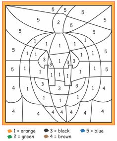 the color by number coloring page for kids to learn how to draw numbers and colors