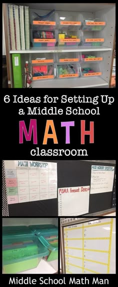 the middle school math classroom is organized and ready for students to use