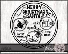 merry christmas santa cookie and love from the heart cut file for silhouette or cricut