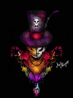 an artistic image of a clown wearing a top hat