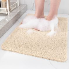 PRICES MAY VARY. Non Slip & Durable:This non-slip shower mat measures 40"*16". It is made of high quality material, BPA free. Unlike other mats, this mat will not harm or peel off the floor surface. The bathtub mat is not only beautiful, but also has a non-slip effect, which is very suitable for the elderly, children, babies and pets to use at home. Comfortable Feeling & Exfoliating:The soft loofah textured surface of the ideal thickness makes this shower rug comfortable when you shower barefoot Short Shower, Regular Bathroom, Bathtub Jacuzzi Mat, Pink Shower Mat, Bamboo Shower Mat, Bathroom Floor Mats, Bathroom Shower Mat, Bamboo Bath Mat, Peachy Clean Bath Mat