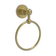 a gold towel ring with an oval handle on a white background for use in the bathroom