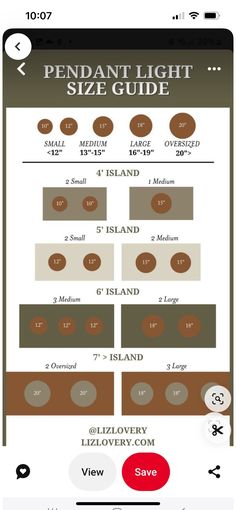 an iphone screen showing the size guide for different types of boats and their names on it