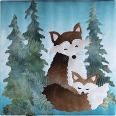 Woodland Hollow Fox Wildlife Quilts, Fox Quilt, Laser Cut Fabric, Woodland Quilt, Watercolor Quilt, Appliqué Patterns, Quilt Applique, Laser Cut Kit, Bear Quilts