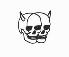 two skulls with horns and sunglasses on them