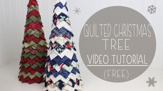 quilted christmas tree with snowflakes and text overlay that says quilted christmas tree