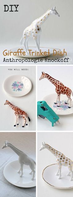 the giraffe trinket dish is on display