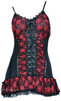 Adeline Corset Camisole In Black & Red Black Overbust Top For Night Out, Red Sleeveless Gothic Top, Red Gothic Sleeveless Top, Fitted Gothic Top With Overbust, Fitted Gothic Top With Overbust Design, Red Fitted Top For Costume Party, Fitted Sleeveless Coquette Top, Coquette Fitted Sleeveless Tops, Coquette Style Sleeveless Fitted Top