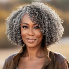 Full Volume Hair, 5x5 Lace Closure Wig, Hd Lace Wigs, Grey Curly Hair, Salt And Pepper Hair, Beautiful Gray Hair, Curly Bob Wigs, Natural Gray Hair, Grey Wig