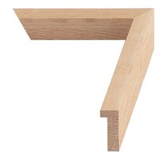 a wooden shelf that is made out of plywood and has a corner cut in half