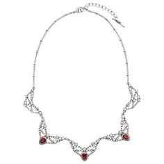 antique rhodium-plated nickel-free plating 18" approx. length + 2" extender lobster clasp garnet resin, clear crystal Ethereal Chandelier, Chloe Isabel Jewelry, Lincoln Nebraska, Beautiful Accessories, Statement Necklaces, Staten Island, Classic Jewelry, Collar Jewelry, Jewelry Companies