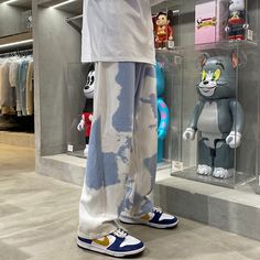 Color: Light blue, Size: XL Y2k Tie Dye, Jean Baggy, Hip Hop Pants, Denim Pants Mens, Tie Dye Jeans, Streetwear Jeans, Hipster Man, Jean Large, High Street Fashion