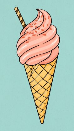 an ice cream cone with a straw in it