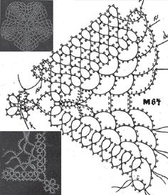 the diagram shows how to make an intricate lacework pattern with beads and threads