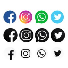 different social media icons royalty illustration