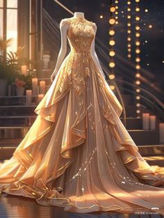 Gold Fantasy Gown, Fantasy Royal Court, Fantasy Gowns Queens Fairytale, Gold Fantasy Dress, Royalty Outfits, Cozy October, Golden Princess