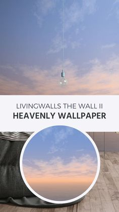 Non-woven sunset wallpaper The Wall II 392291 Blue Wall Design, Wallpaper Bedroom Ideas, Grey Sunset, Blue Bedroom Ideas, Modern Rooms, Romantic Wallpaper, Sky Wallpaper