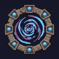 an image of a circular object in pixel art