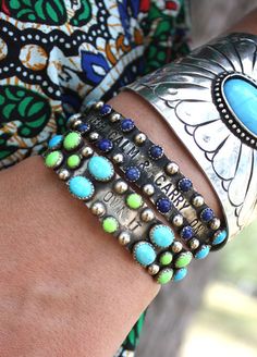 southwestern jewelry. my style Bohemian Turquoise Bracelets Collectible, Bohemian Turquoise Gemstone Cuff Bracelet, Luxury Western Turquoise Cuff Bracelet, Southwestern Turquoise Hand-strung Bracelets, Modern Jewellery Design, Bohemian Turquoise Nickel-free Cuff Bracelet, Southwest Jewelry, Southwestern Jewelry, Western Jewelry