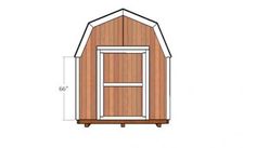 the side view of a small shed with measurements for the door and window on each side