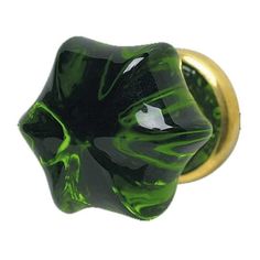 Forest green glass knob is colorfully elegant. It has a 1 in. diameter and a brass edging. Green Drawer Pulls, Contemporary Mid Century Modern, Unique Cabinets, Vintage Knobs, Dresser Handles, Green Cabinets, Kitchen Cabinet Knobs, Glass Knobs, Cute Home Decor