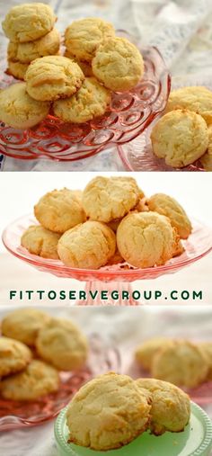 two pictures of cookies on a glass plate