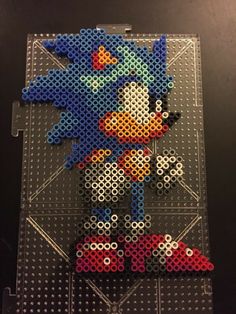 an image of sonic the hedgehog made out of perler beads