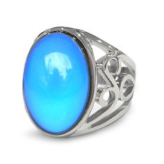 PRICES MAY VARY. An oval statement mood ring, stone size: 13mm(W) x 18mm (L), for men and women. Mood Stone changes colors with your body temperature and reveals your inner emotions Ring Size: 6, 7, 8, 9, 10 Come with a nice gift bag and a color chart A great gift for yourself, or for anyone! ● This is an oval Mood Ring, with intricate designs at sides. 
 
 ● Mood Stone measures 13mm(W) x 18mm(L) 
 
 ● Mood Stone is made of crystal and is super thermo sensitive. The stone changes in a cycle of v Iridescent Oval Spiritual Rings, Spiritual Iridescent Oval Rings, Mystical Oval Cabochon Rings, Color Changing Ring, Mood Stone, Mood Jewelry, Middle Finger Ring, Mood Colors, Mood Ring