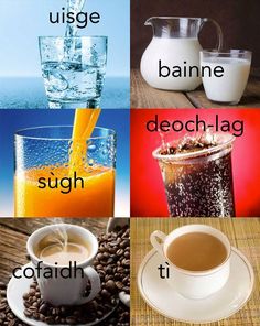 four different types of coffee and milk