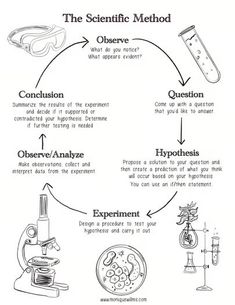 the scientific method is shown in black and white, with an explanation on how to use it