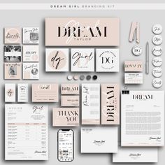 the branding and stationery design for dream bridals, which is designed by graphic studio