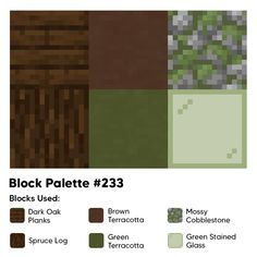 the color scheme for block palettes is brown, green, and black with text below