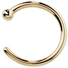 an open nose ring with a ball on the end and a heart in the middle