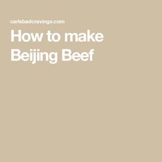 the words how to make beling beef are in white letters on a beige background