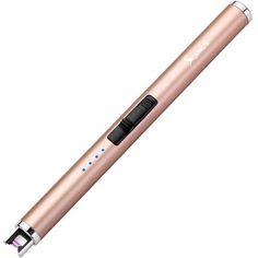 an electronic device with a pen attached to the top and bottom of it, on a white background