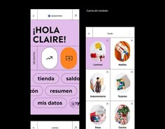 an image of a cell phone screen with the text hola claire on it