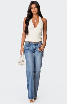 Nothing says effortlessly cool like these Boot Cut Washed Low Rise Jeans from Edikted. Pair them with a basic tee, or a cute party top, and you'll see why these jeans are a staple in every it girl's closet.JeansLow rise waistBoot cut fitWashed stretchy denim fabricCotton, Polyester, SpandexModel wears size SModel height is 5'8Item care: Machine wash at maximum 30C, do not bleach, do not tumble dry, iron at a maximum of 110C, do not dry clean. Edikted Womens Boot Cut Washed Low Rise Jeans - Blue Jeans Pacsun, Refer A Friend, Jeans Low Rise, Red Blood, Future Wardrobe, Women Skirts, Denim Trends, Swimwear Dress, Strapless Tops