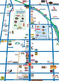 a map of the disneyland theme park with many locations to go and where it is located