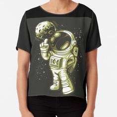 "astronaut horse in space" T-shirt by MS2021 | Redbubble In Space, Chiffon Top, Chiffon Tops