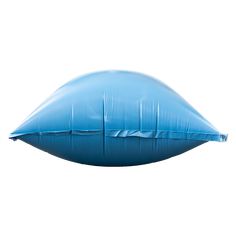 an inflatable blue pillow on a white background