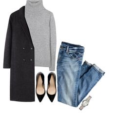 MINIMAL + CLASSIC: No. 29 by mindcontrolled on Polyvore featuring Loro Piana, T By Alexander Wang, J.Crew, Zara, Roamer of Switzerland Casual Chique Stijl, Fall Fashion Coats, Outfit Polyvore, Street Style 2018, Chic Fall Outfits, Coat Outfit, Outfit Jeans, Mode Casual, Mode Inspo