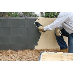 QUIKRETE Quikwall 50-lb Stucco Mix in the Concrete, Cement & Stucco Mixes department at Lowes.com Concrete Block Walls, Spanish Bungalow, Cinder Block Walls, Cement Blocks, Build A Wall, Pressure Treated Wood, Cinder Block, Block Wall, Concrete Blocks