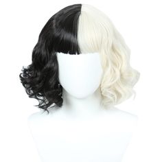 PRICES MAY VARY. Package: 1 wigs+1 free wig cap Head Circumference:54-61cm Material:high quality synthetic high temp fiber Color:As picture.The color may vary due to inherent manufacturing varations or your computer monitor color settings Perfect for Halloween, concerts, theme parties, weddings, dating, and any other occasion Black Wig Halloween Costume, Blonde And Black Wig, Sporty Halloween Costumes, Cruella Deville Wig, Black And White Wig, Blonde Halloween Costume, White Wig, Cruella Deville, Trendy Halloween Costumes