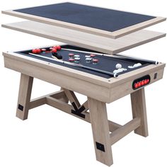 an image of a game table with foo - o - mat and air hockey on it