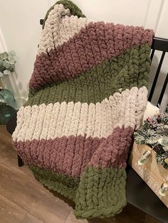 a blanket that is on top of a chair