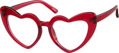 Prove that sweethearts have more fun in these heart-shaped cat-eyes. This bold style is great for sunglasses or notice-me glasses. The wide eyeglasses is made with lightweight flexible TR90 plastic. It has a glossy finish and is available in white black cherry or rainbow. | Zenni Women's Heart-Shaped Prescription Eyeglasses Red TR Heart Glasses Prescription, Cupid Love, Heart Shaped Glasses, Heart Glasses, Heart Shaped Frame, Zenni Optical, Oval Face Shapes, Rainbow Heart, Prescription Eyeglasses