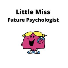 a pink cartoon character with the words little miss future psychicist