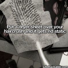 18 Hair Hacks, Tips and Tricks To Make Your Life Easier | Gurl.com Concealer Tips, Dryer Sheets, Hair Brush, Beauty Secrets, Hair Day, Diy Beauty